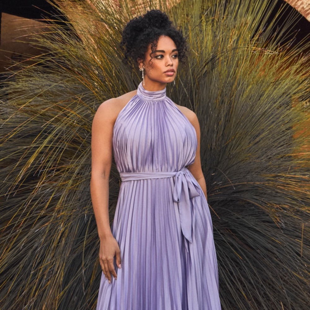 Lulus Impressive Perfection Lavender Satin Pleated Backless Maxi Dress Purple
